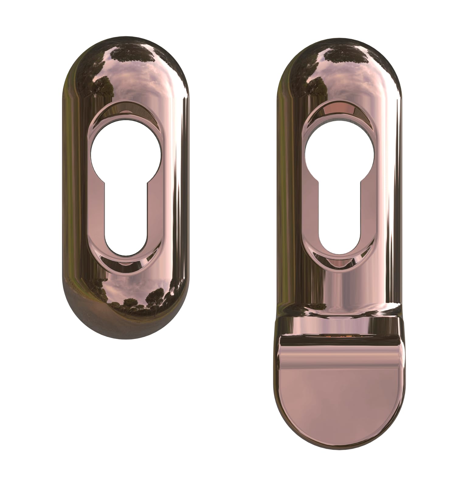 Ultion Sweet Slim Escutcheon Keyhole Cover (Rose Gold, Pull)
