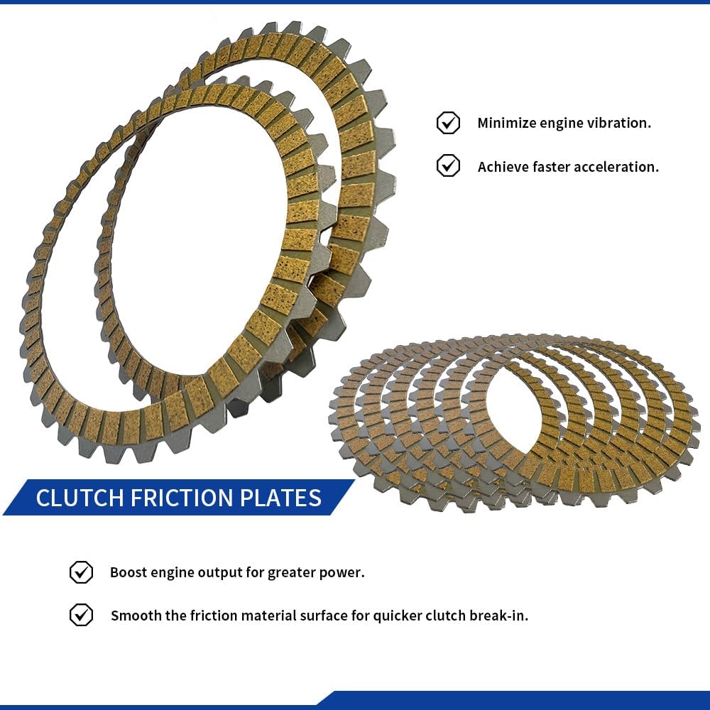Clutch Kit & Friction Plate Compatible with Sportster 883 1200 Tour Glide Sport Glide Iron 883 1200 OEM# 37911-90 37913-90