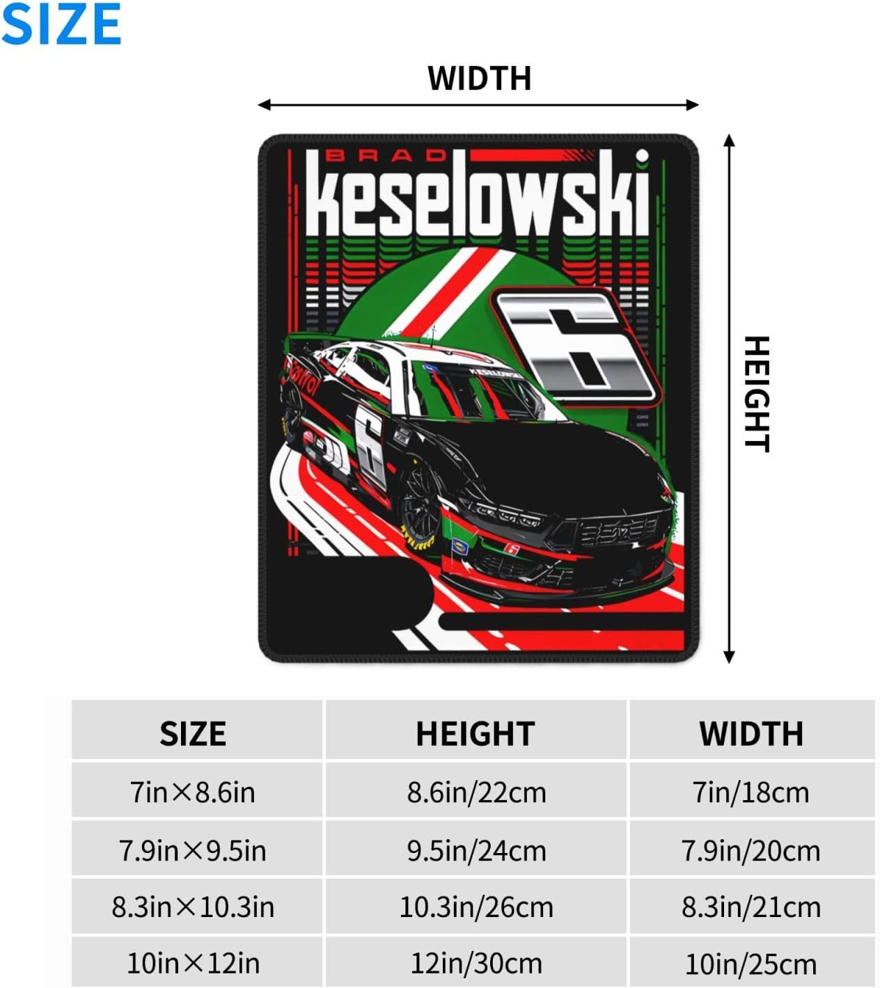 Brad Keselowski 6 Mouse Pad, Laptop Office Desk Accessories Wireless Mouse Pad Mouse Pad Non-Slip Water Resistant Desk Mat Premium Computer Accessories image 2