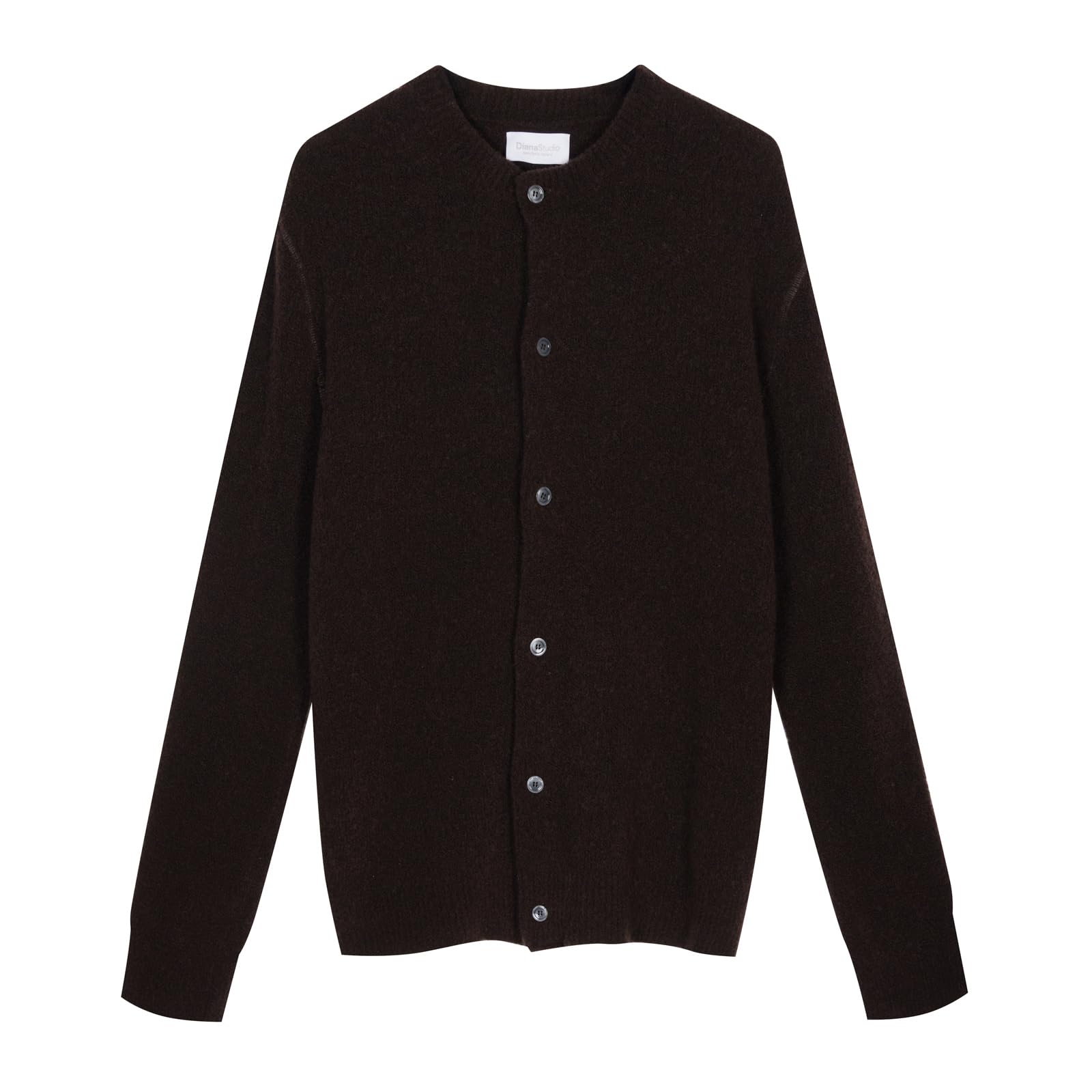 Diana Studio - Cardigan in Maglia in Lana Merino, Effetto Bouclè, Uomo, Casual Fit