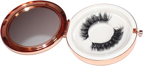 Miniatura 6 de Estuche para pestañas de oro rosa, incluye espejo, línea magnética para pestañas, bandeja reemplazable, área de almacenamiento seguro, cierre