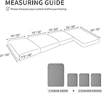 Vista 566 de Easy-Going Fundas Elásticas de 3 Piezas para Cojines de Sofá para Sofá Seccional Izquierdo/Derecho en Forma de L Chaise Lounge Funda de Asiento