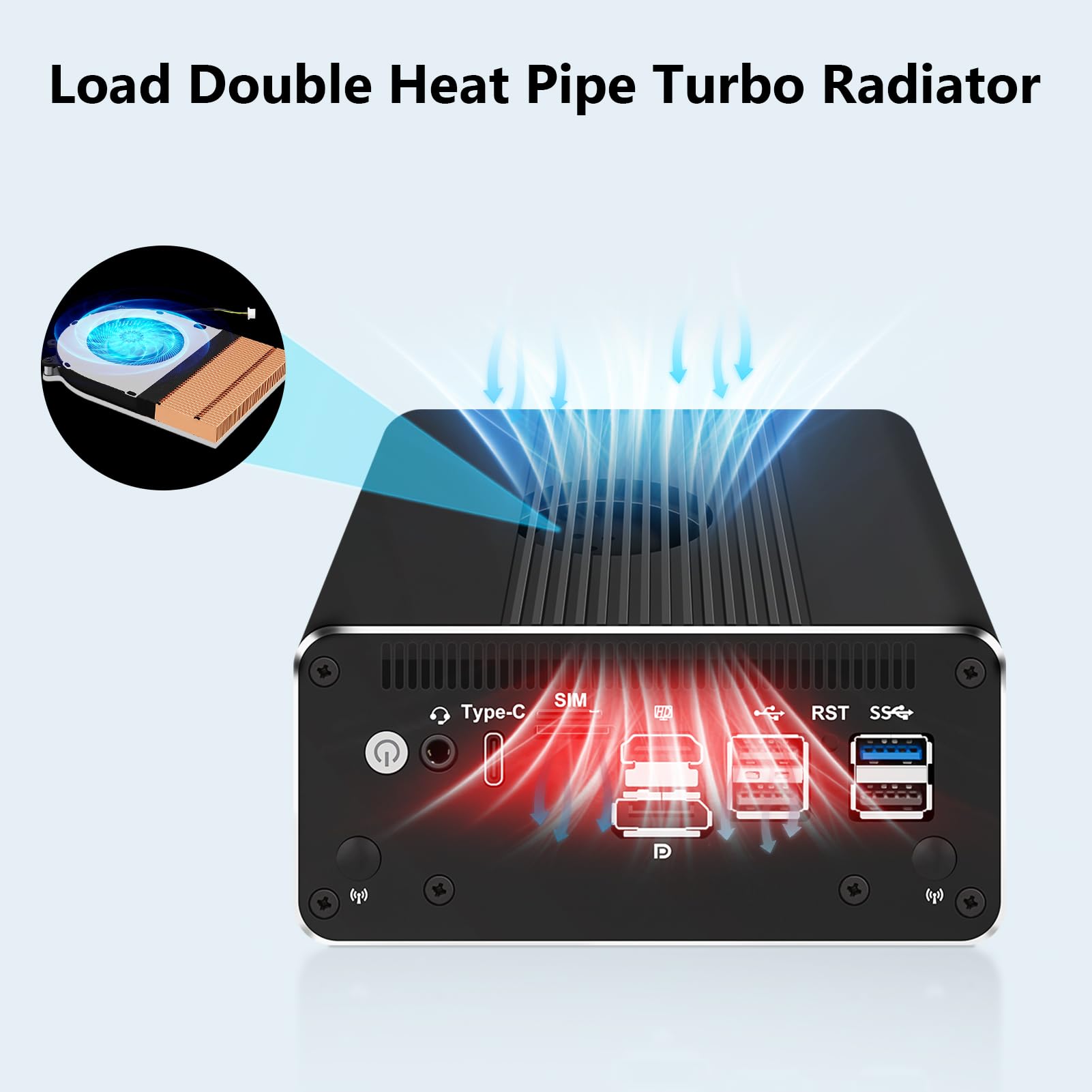 FakestarPC Solid Firewall Mini PC, 4 x i226 2.5G LAN N150 Fanless, 6 USB, HDMI + DP+Type-C Proxmox pf-Sense Network Server, 8 GB DDR5 128 GB NVMe