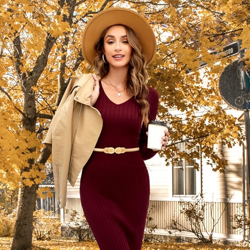 Elastic Skinny Waist Belt for Women, Gold Thin Elastic Chain Belt with Metal Buckle for Dresses Ladies Dress Waist Band3