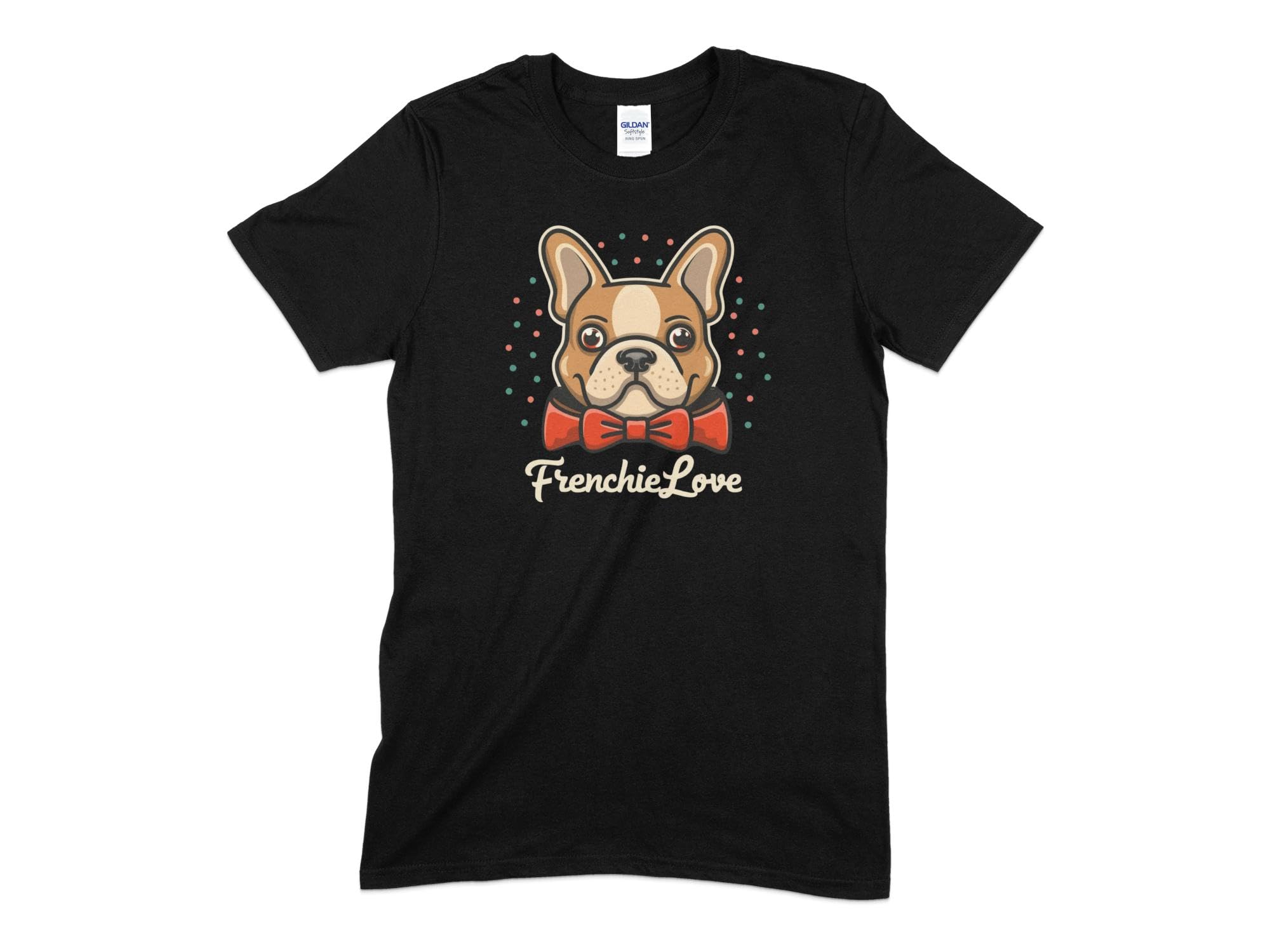 Adorable French Bulldog T-Shirt with Red Bowtie, Frenchie Love, Cute Dog Lover Gift, Unisex Tee, Pet Illustration