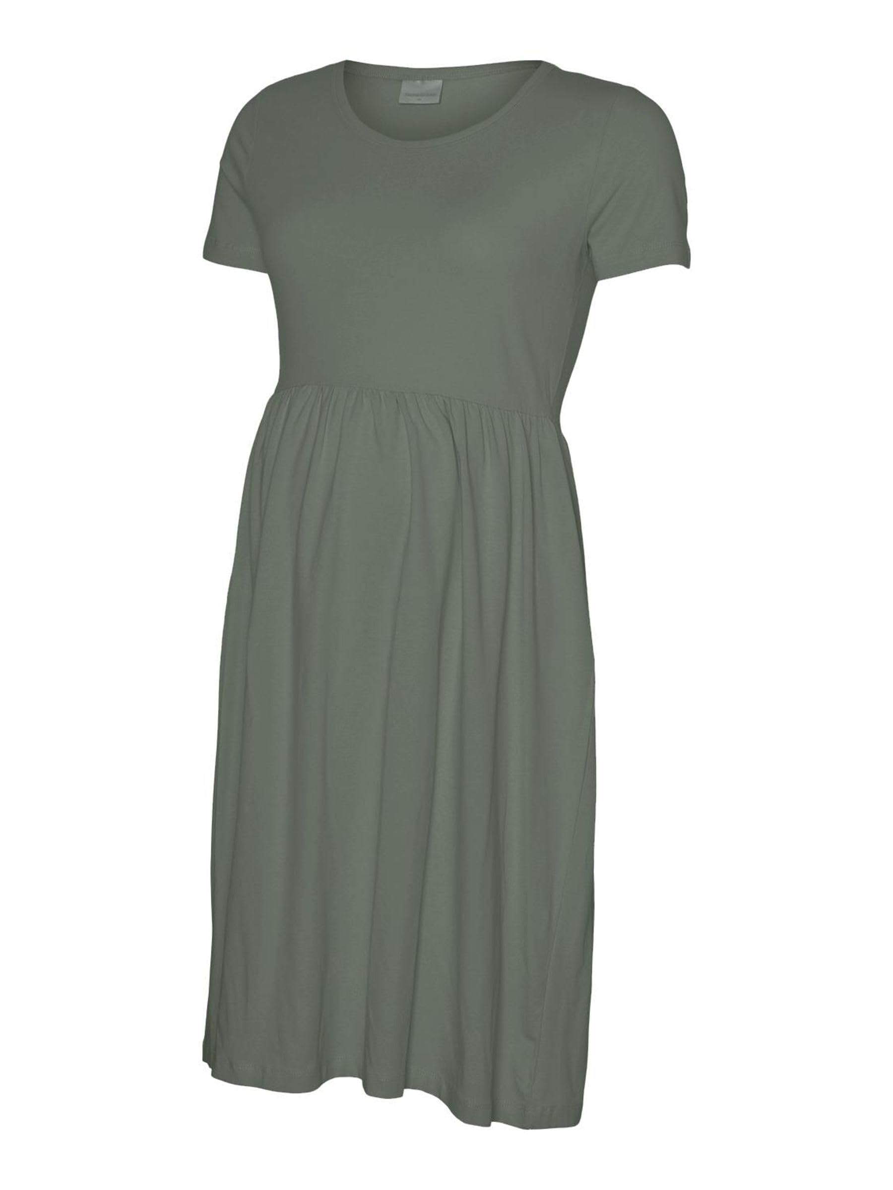 Mama.licious Women's Mlmia SS JRS Abk Skater Dress Noos, Agave Green, L