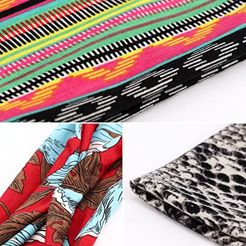 Image of DRESHOW Yoga Running Leopard Headbands for Women Elastic Non-Slip Headbands Sports Workout Hair Bands 16 Pack