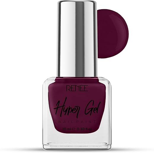 RENEE Hyper Gel Nail Paint- French Plum 10ml | Quick Drying, Glossy Finish, Long Lasting, Chip resisting Formula with High Shine Polish | Acetone &…