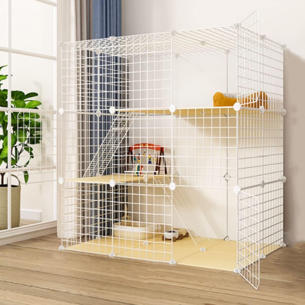 Cage d'angle pour chat à 3 niveaux grand habitat intérieur à monter soi-même complet