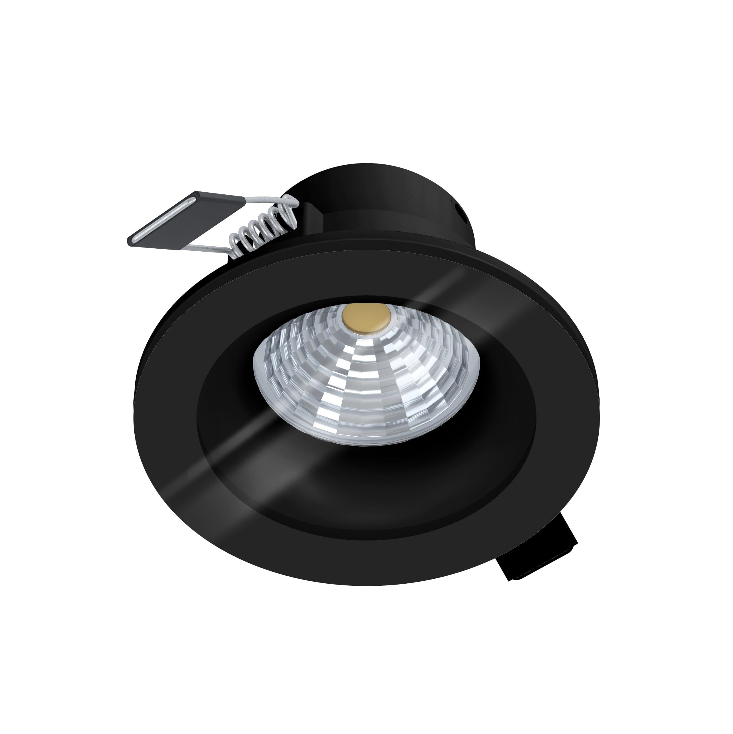 Eglo 2700 Kelvin Led Bad-Einbaustrahler Salabate, Spot Dimmbar Aus Aluminium Und Glas, Einbauleuchte Badezimmer In Schwarz, Klar, Warmweiß, Ip44, Ø 8,8 Cm