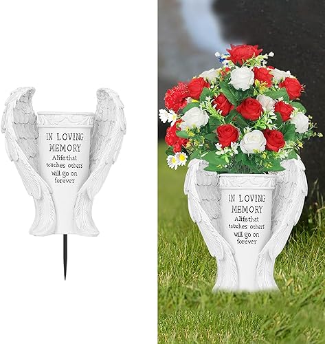 Decoraciones de tumbas para cementerio, decoraciones de jarrón conmemorativo, regalos de condolencia por pérdida de un ser querido, jarrón