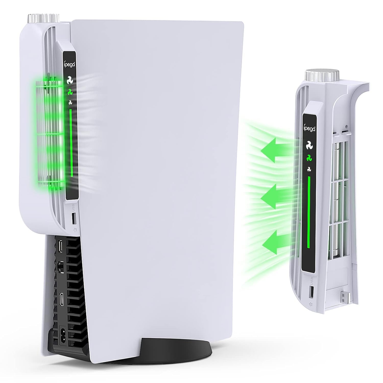 PSS Upgraded Cooling Fan for PS5, PS5 Fan with 3 Different Fan speeds, Cooling System Cooler Fan Compatible for PS5 Disc and Digital Edition Regular Model Only PS5 Accessories(Not Fit For Slim)- White (B0D7VN5S8W) Amazon Price History, Amazon Price Tracker