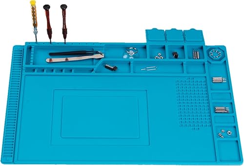 Alfombrilla de silicona resistente al calor de alta calidad de 932 °F, tapete de reparación de electrónica magnética grande para teléfono celular