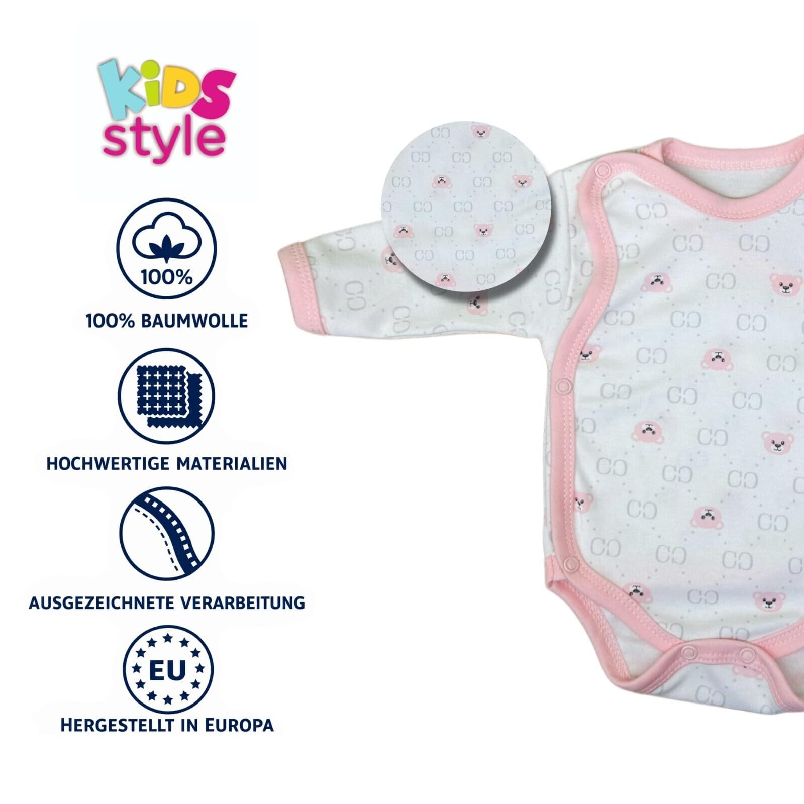 Wickelbody Langarm Langarmbody Wickelbodies Baumwolle - 5