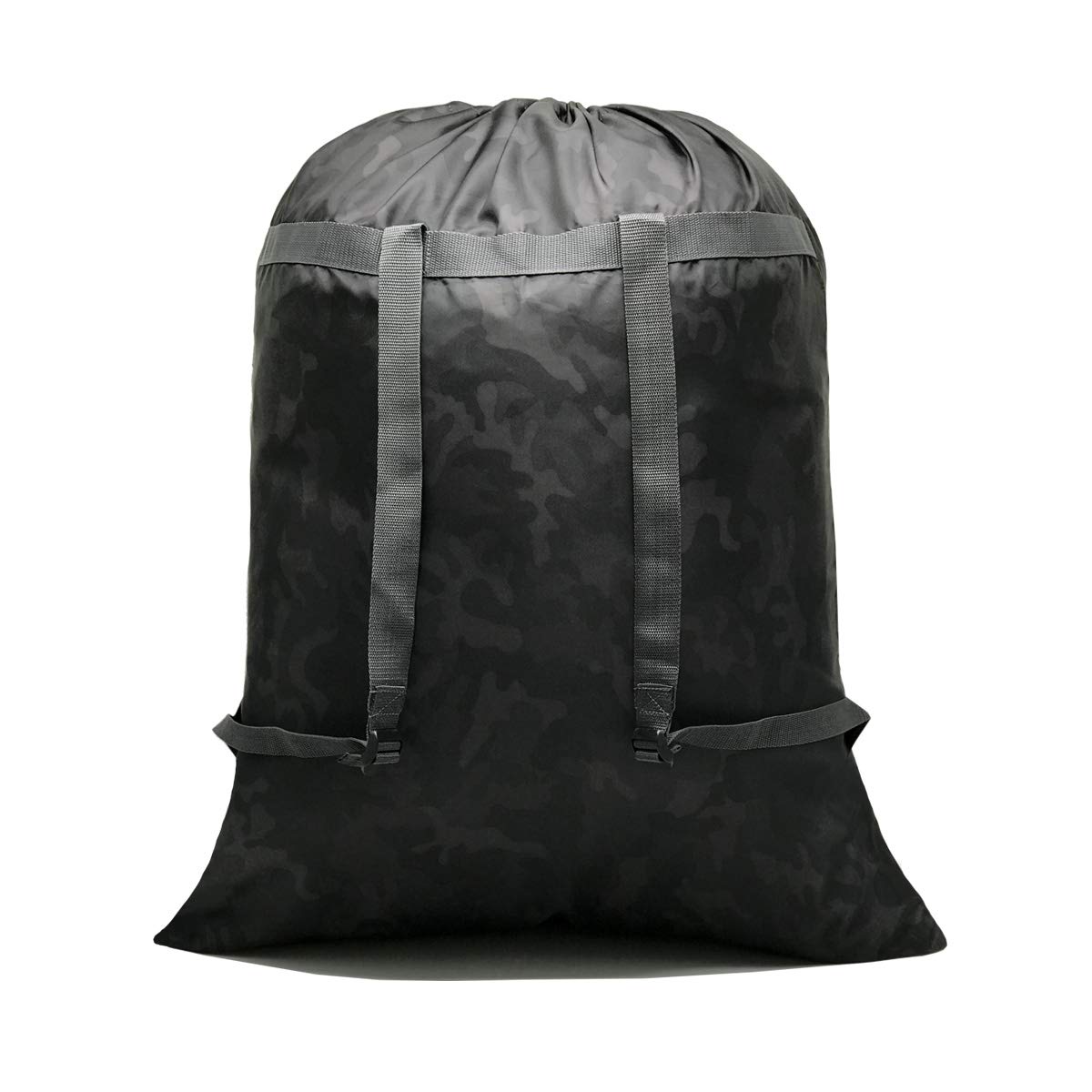 Large Laundry Bag [26’’x34’’] Sturdy rip tear resistant polyester material with drawstring closure Ideal machine washable laundry bags for college dorm and apartment dwellers (black camo)