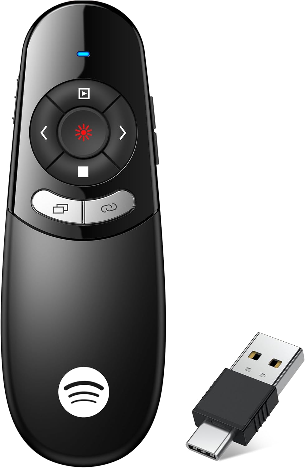 2IN1 Laser Pointer Digital Presentation Clicker on TV Screen w USB Flash Drive, Highlight Clicker for Powerpoint Presentation USB C A for Laptop MacBook Computer, PPT Clicker for Office Classroom