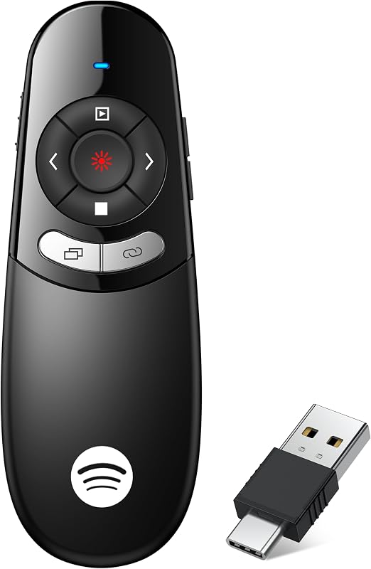 Presentation Clicker Compatible with Bluetooth 5.1 & RF 2.4GHz Dual Modes Long Range Wireless Presenter Clicker Remote Powerpoint Clicker Slide Clicker for Office Classroom Teacher Powered by AAA
