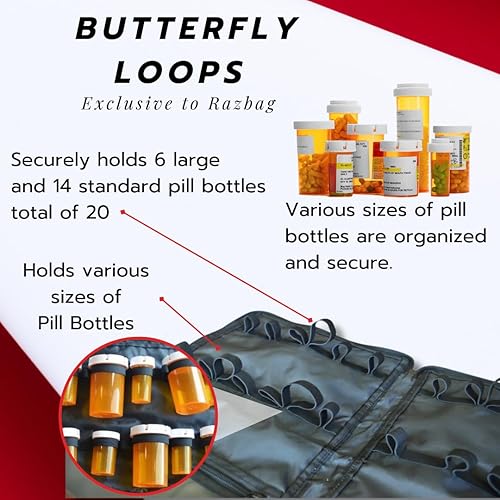 Miniatura 7 de Bolsa de medicina de viaje, bolsa de viaje y organizador para medicamentos, bolsa segura para viajes de medicamentos con cremalleras bloqueables,