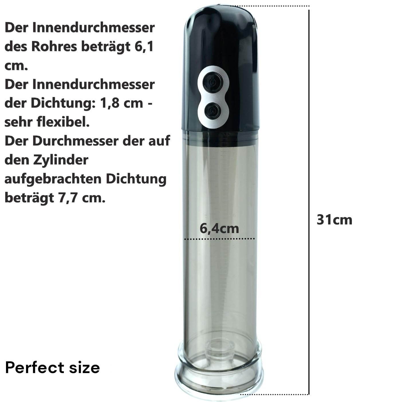 Pompa per pene elettrica 31cm per ingrandimento del pene ed erezione Pompa elettrica per pene sex toy per uomini con livelli di aspirazione estremi Pompa per pene giocattolo sessuale FOPS P02-5