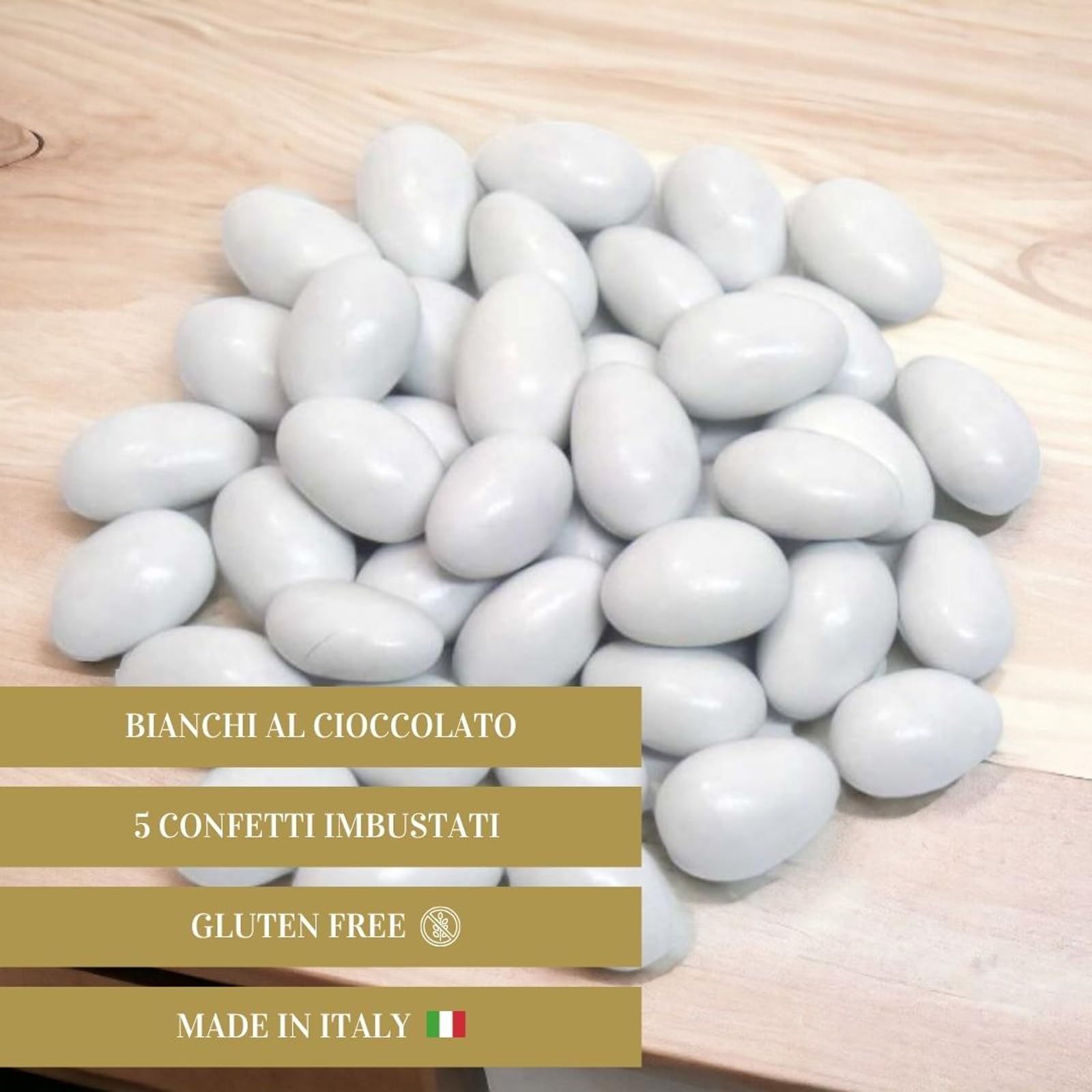 Doni Bomboniere Set Comunione 12 Sacchetti Portaconfetti in Cotone Fiocco e Targhetta Simboli Sacri Comunione con Bustine Confetti Bianchi Cioccolato Bigliettini Personalizzabili Confettata