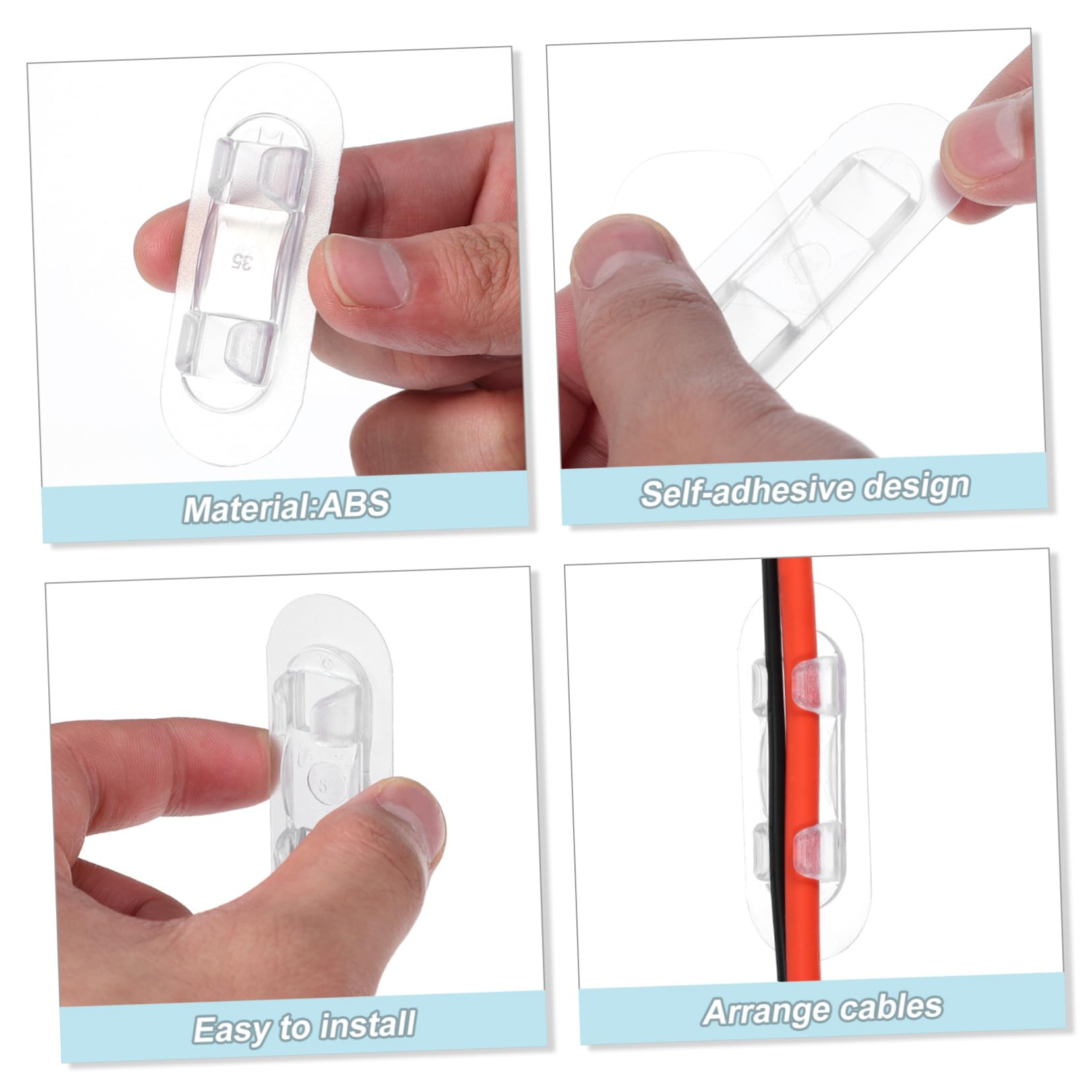 HOMSFOU 150stücke Kabelhalter Selbstklebend Transparente Wandkabelclips Für Effektives Kabelmanagement Im Büro Und Zuhause Verschiedene Für Optimale Organisation
