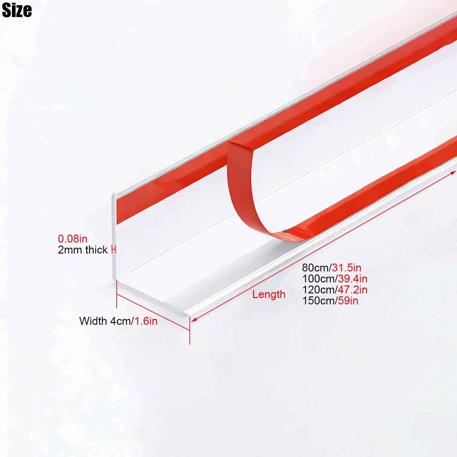 Protectores de esquina de pared autoadhesivos en forma de C para puertas y mesas, paquete de 4 (80 x 4 cm), seguridad infantil y protección de mascotas