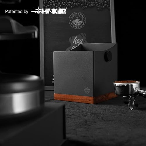 Miniatura 2 de CrossCreek Caja de café | Contenedor grande de café molido de 2.5 L | Metal y madera de nogal | Barra de silicona extraíble y base antideslizante |