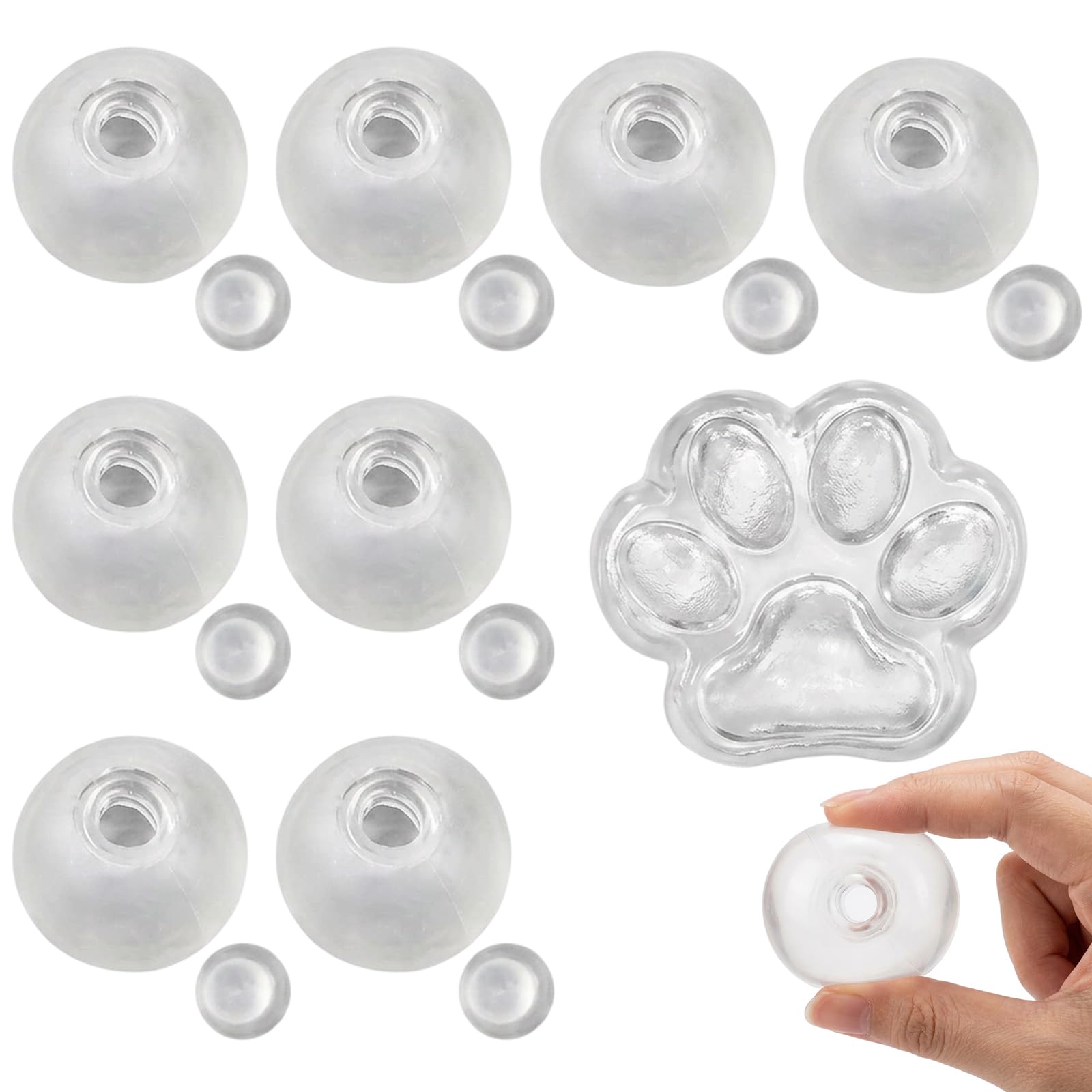 9 PCS Squishy Skin, DIY Squishy Making Kit with Empty Squishy Balls Clear, Creative Crafting, with Cat Paw Design, Slow Rising DIY Craft