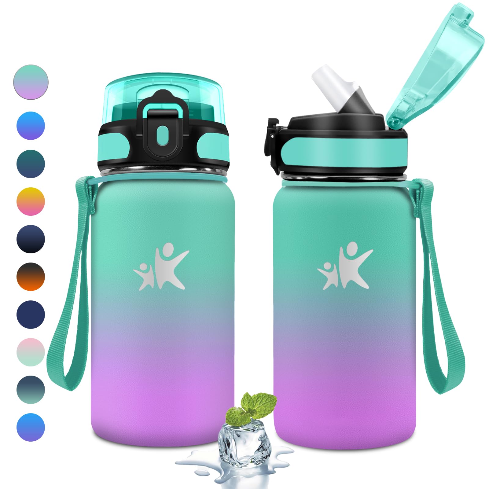 KollyKolla Bottiglia Termica 500ml, Borraccia con Cannuccia, senza BPA, Borraccia Termica a Prova di Perdite, Doppia Parete, Bottiglia Termica per Ragazzi, Ragazze, Palestra, Outdoor, l'école