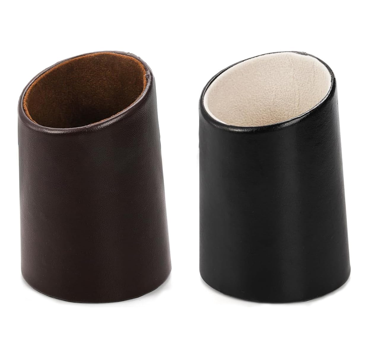 2 Pack Eyeglass Holder Stand, PU Leather Case for Reading Glasses, Desk Organiser with Soft Felt Lining