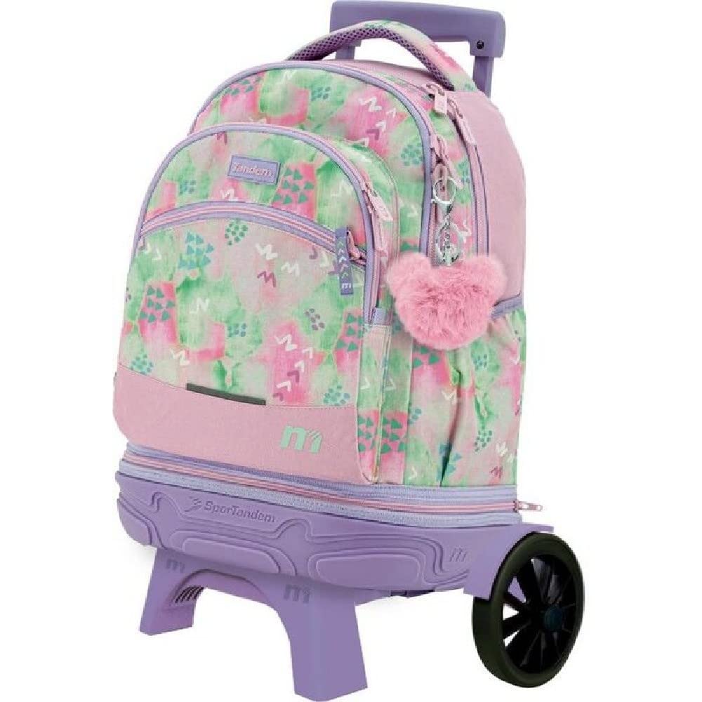 TANDEM Carro Compact Desmontable con Mochila, 35L, Ruedas Grandes y Silenciosas, 5 Compartimentos, Tirantes Ergonómicos, Bolsillo Lateral para Botella, Asa Acolchada Superior, Colección Imagine