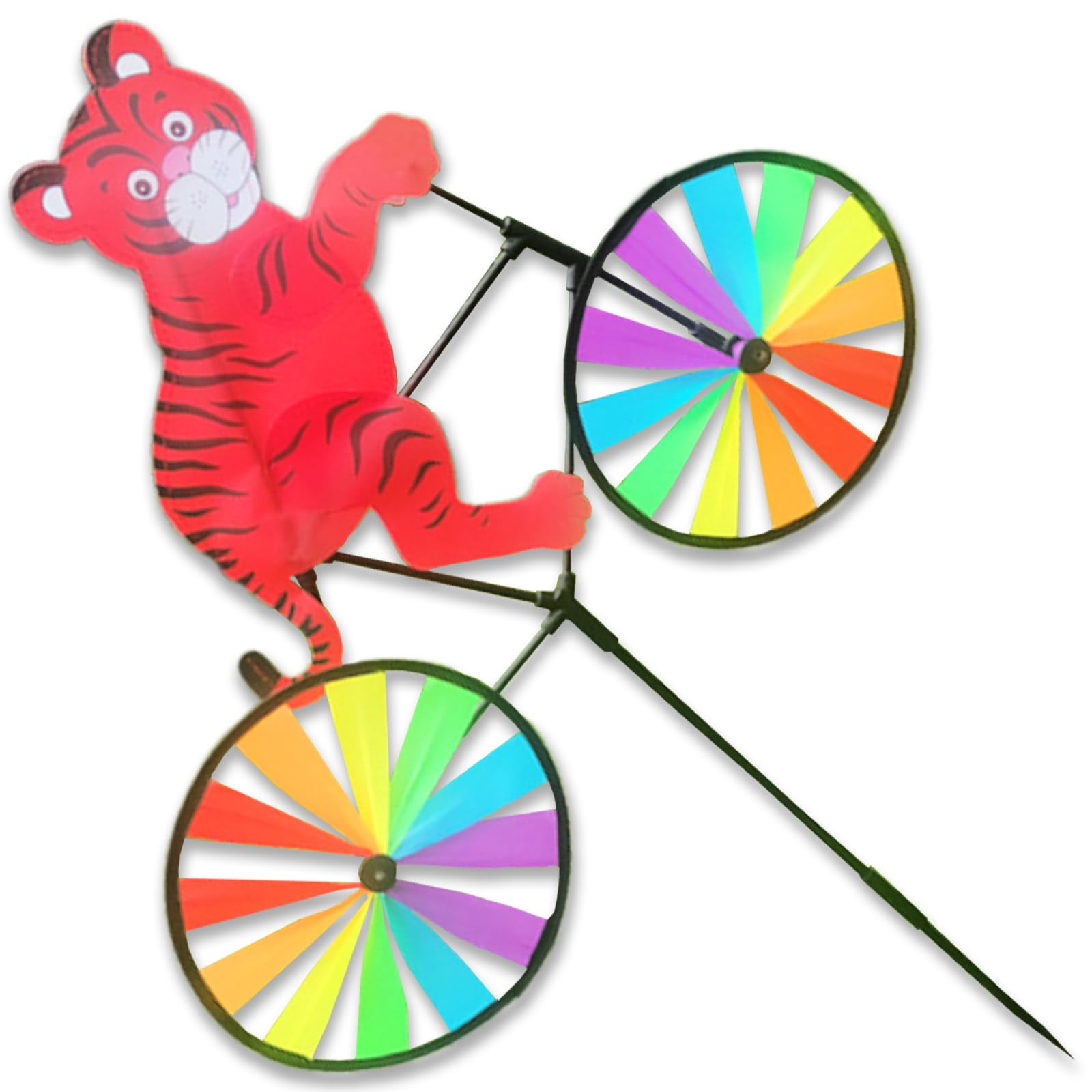 Playful Animal Cycling Windmill Toy Featuring Vibrant Colors and Weather Resistant Fabric Animal Bike Windmill