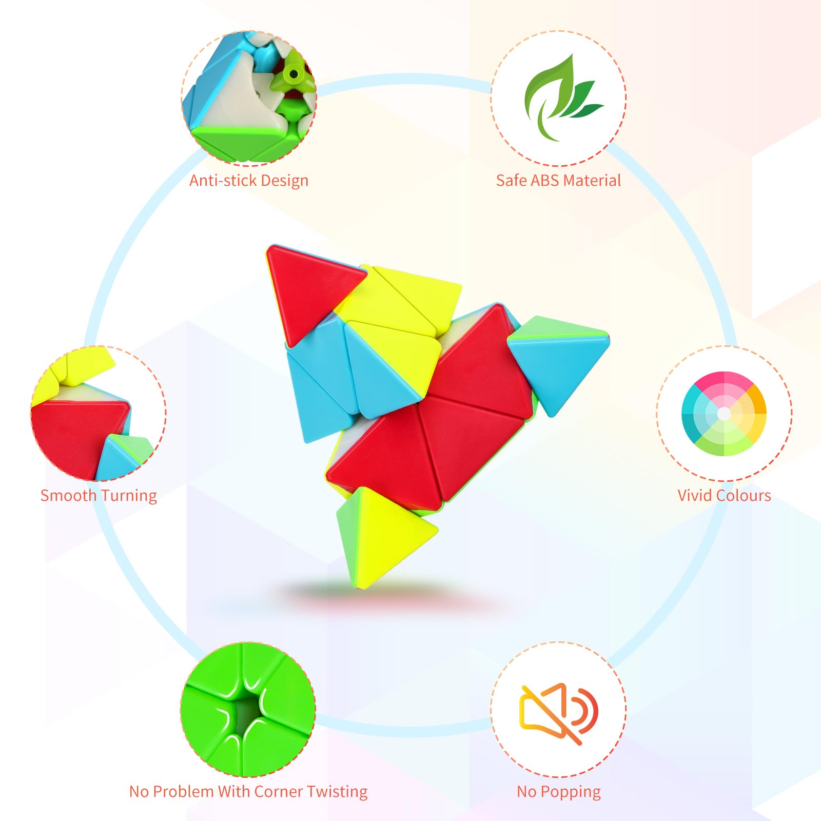 Coolzon Speed Puzzle Cube Set, Set di Cubo Magico 2x2 3x3 4x4 Pyraminx Fenghuolun, Axis Skewb Magic Puzzle Cube Regali per Bambini Adulti, 6 Packs