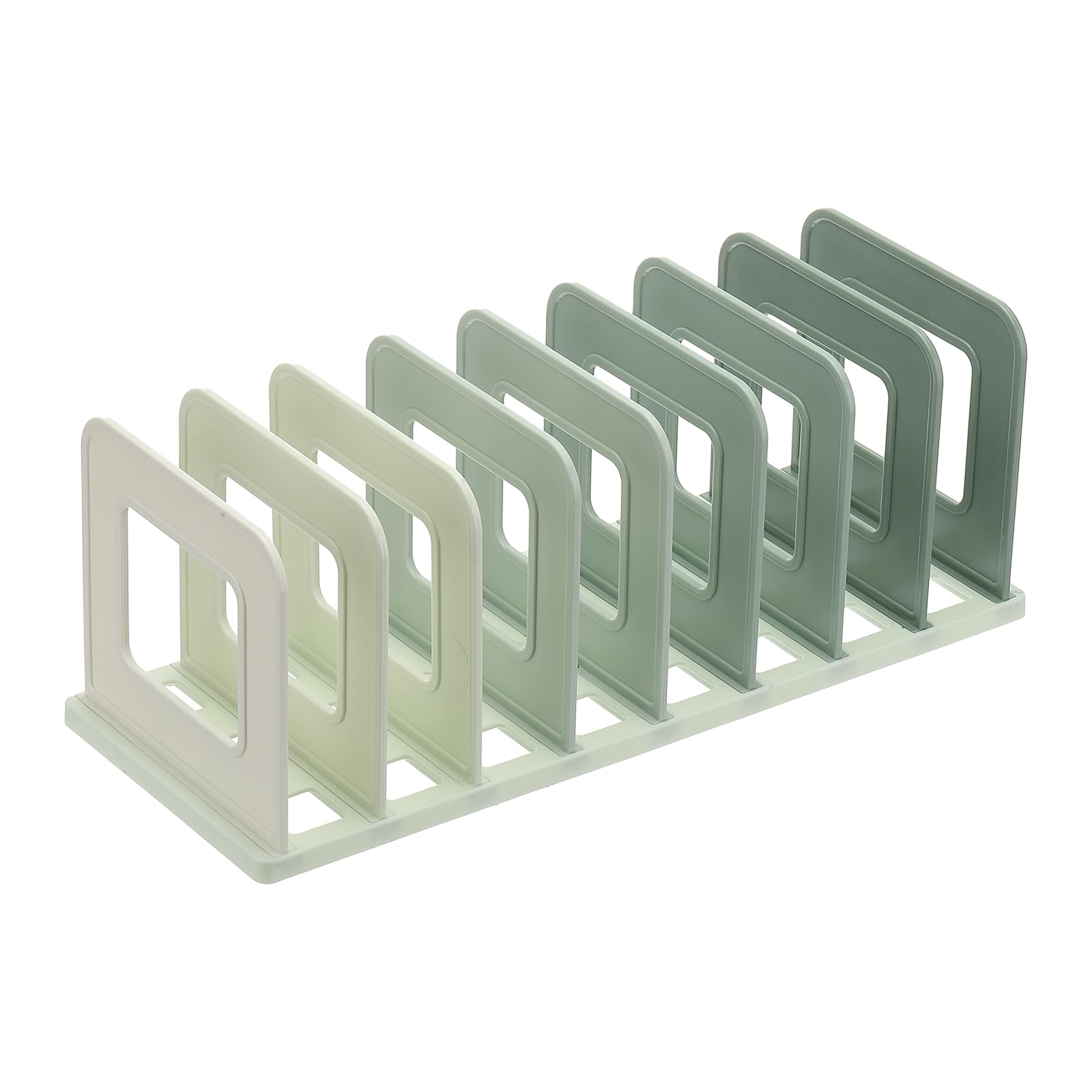 PATIKIL Vertical Sorter for Desk, 8 Slots Plastics Adjustable File Organizer Desktop File Sorter Organizer for Office Desk Kitchen Shelf Storage Holder Paper Mail, Green