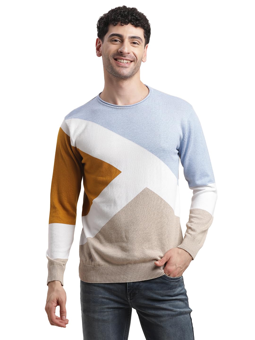 turtle Men Multi Color Knitted Solid Round Neck Pullover||Men's Sweater||Sweatshirts-picture-33