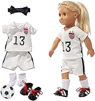 Vista 1 de Ropa de muñeca de 18 pulgadas, uniforme de fútbol para muñecas de 18 pulgadas del equipo de EE. UU., se adapta a muñecas de 18 pulgadas, incluye