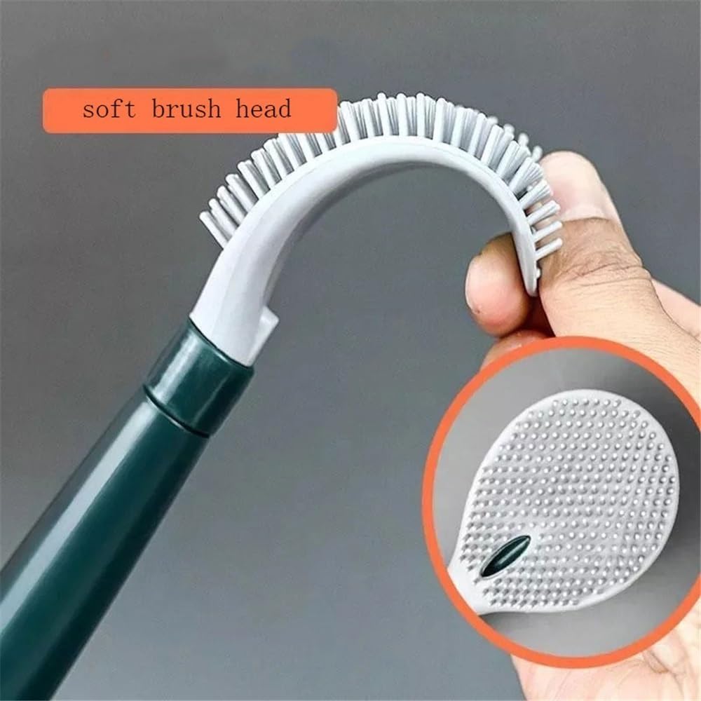 Juego de Portaescobillas Cepillos de baño de Mango Largo for Montaje en Pared, de Caucho termoplástico, con Juego de Soporte, Accesorios de baño escobillero