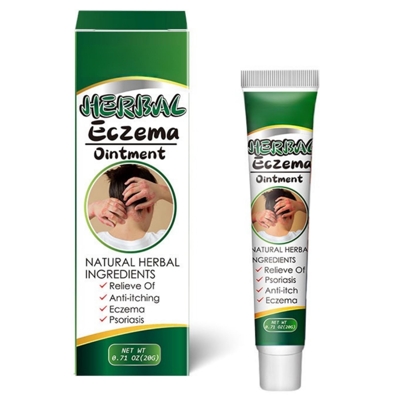 POSICHE Herbal Eczema Ointment 20g, Soothes Itchy And Inflamed Skin, Natural Herbal Formula Moisturizing and Hydrating, Alleviate Redness and Irritation Caused By Eczema, Gentle and Non-Irritating
