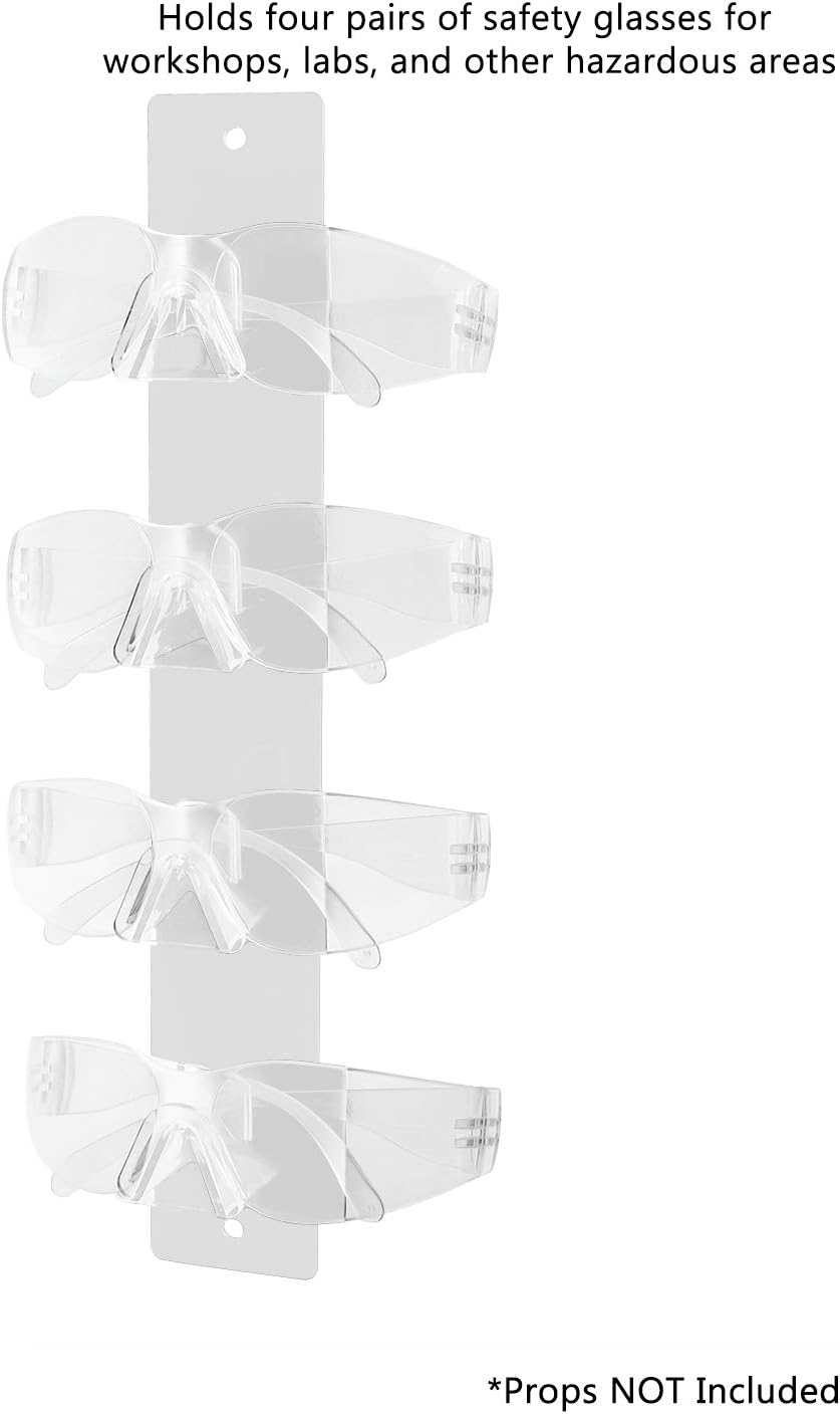 マーケティングホルダー 4段サングラス 壁取り付け バリューパック 4個 ラボ アクリル眼鏡 ホワイト&amp;クリアディスプレイ