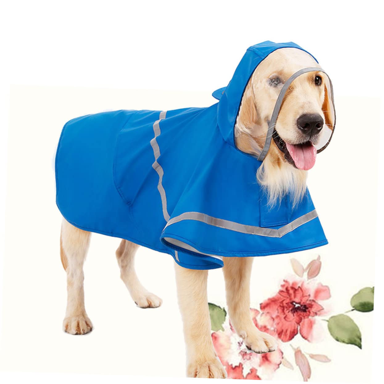 HEMOTON Dog Rain Slicker Waterproof Dog Raincoat Reflective Hood XXS Pet Rain Jacket Made of Pu Eva Size Xs