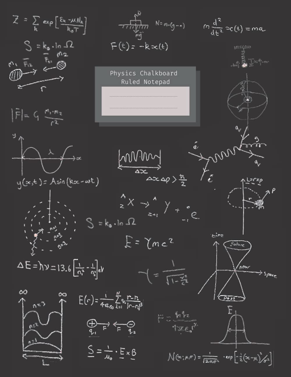 Physics Chalkboard Ruled Notebook: Science Notebook Journal For Physics and Science Enthusiasts