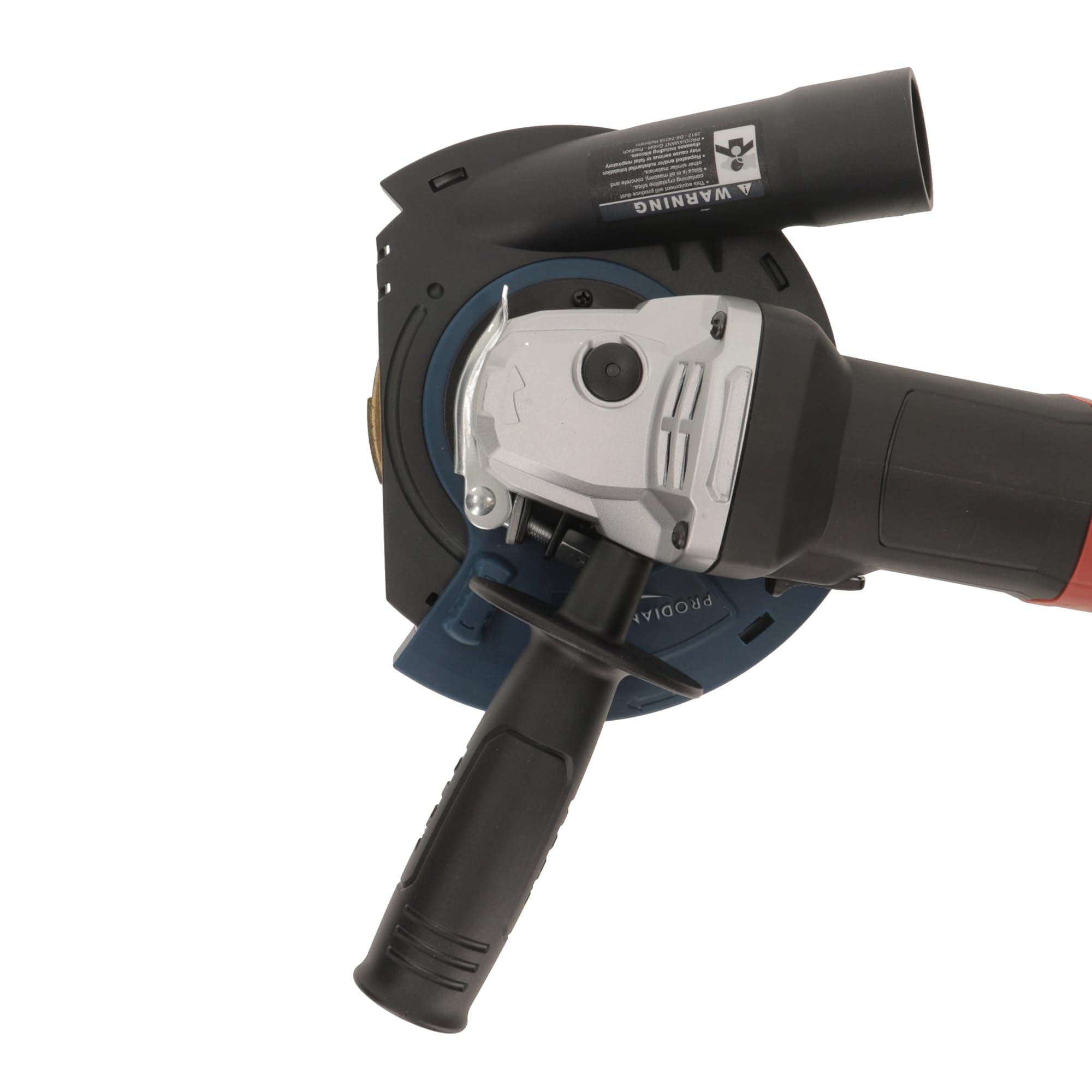 PRODIAMANT Okap odsysający, profesjonalny garnek szlifierski 125 mm do szlifierki kątowej, sprężynowy wieniec szczotkowy, bezpośredni adapter do nagrań producenta, praca bez kurzu z diamentowymi