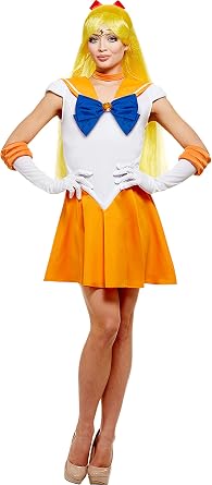 Funidelia | Venus Costume - Sailor Moon for woman Anime, Cosplay, Cartoons - Costumes for adults, accessory fancy dress & props for Halloween, carnival & parties - Orange