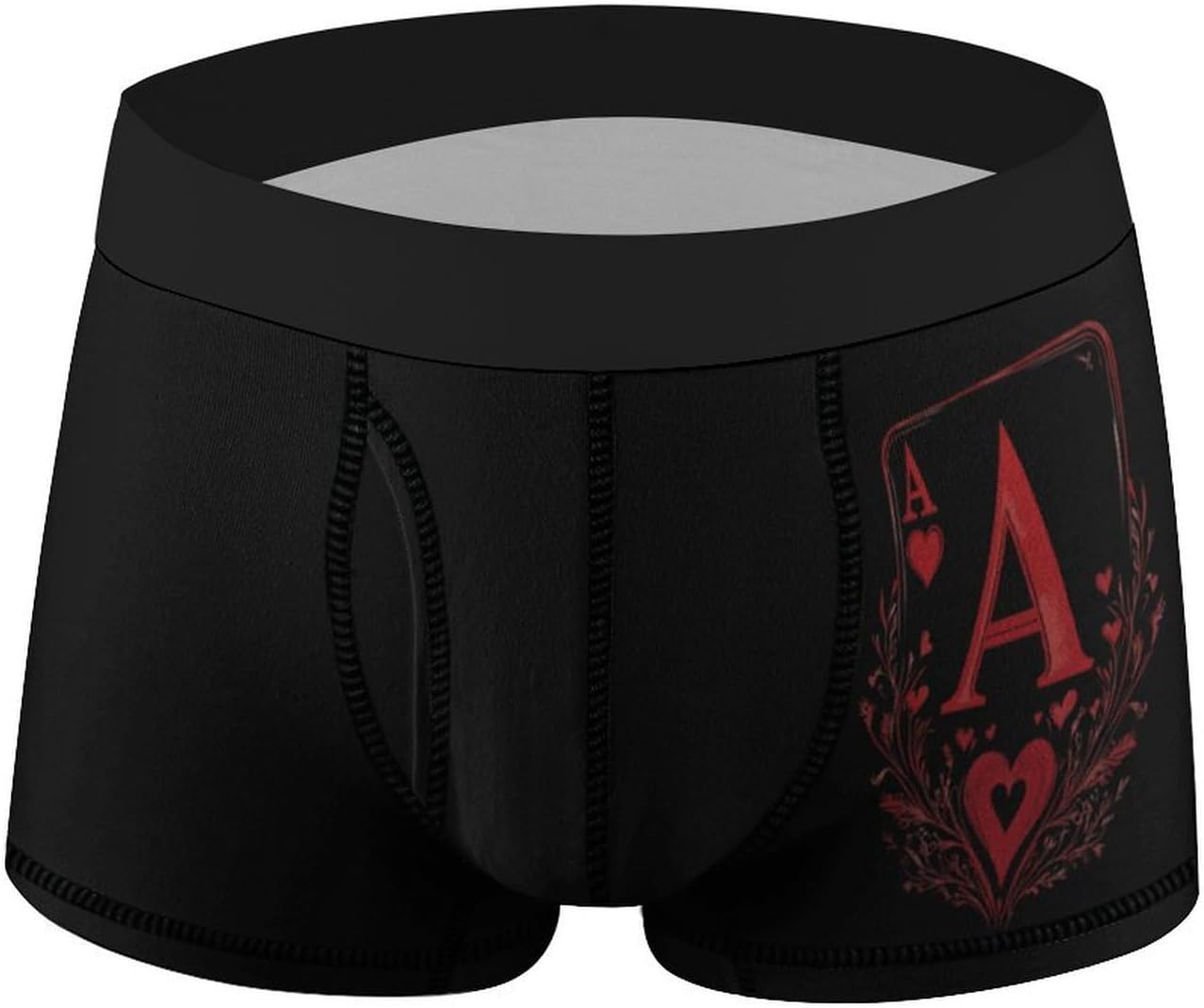 A Red Heart Poker Men's Boxer Briefs Novelty Underwear Trunks Short Underpants