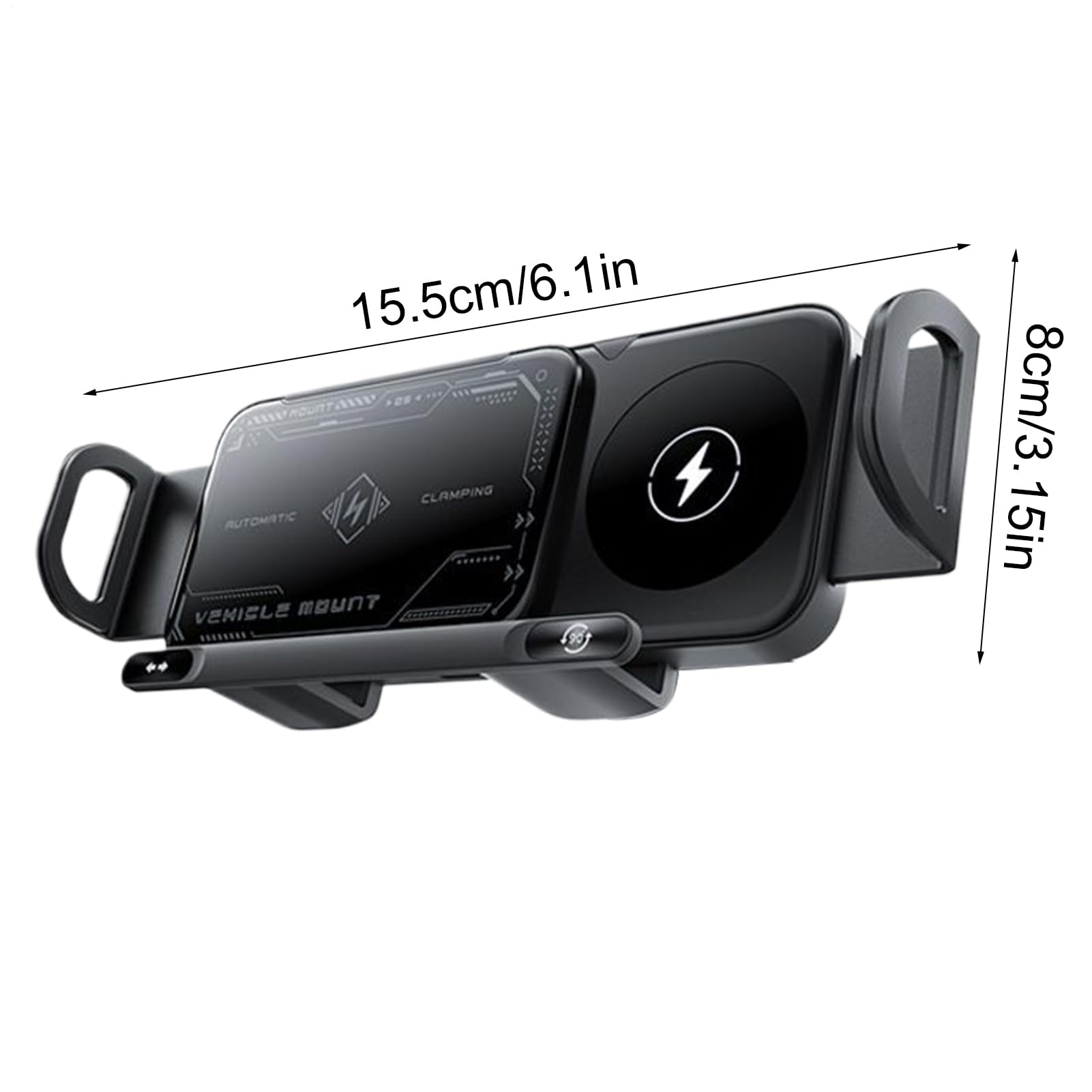 Caricatore Wireless per Auto Supporto Telefono per Veicoli | 15W Doppia Bobina Wireless Pieghevole Dispositivo di Ricarica per Cellulare per Griglia Aria Cruscotto e Console Centrale