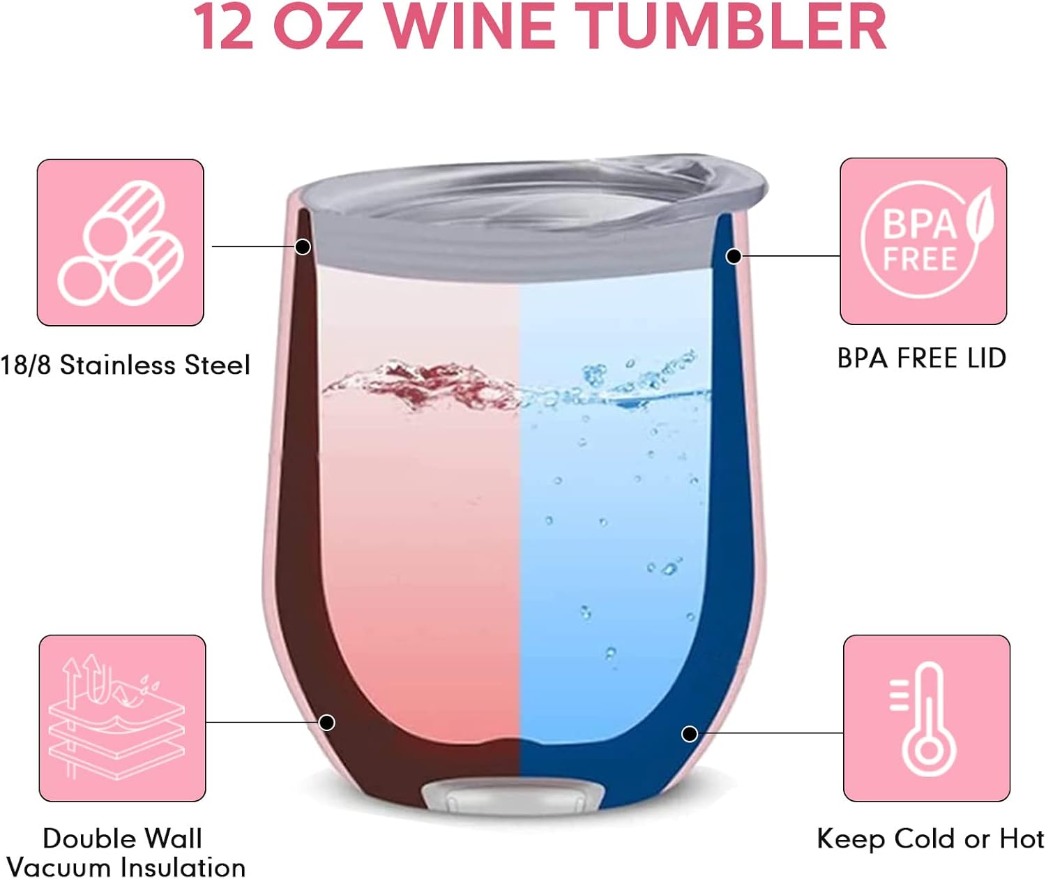 Cunhill 60 Pcs Bridesmaids Proposal Gift Bride Makeup Mirrors Knot Bracelet Stainless Steel Wine Tumblers Hair Ties Diamond Pen Shower Gift for Wedding Party(White, Rose Gold) - Image 2