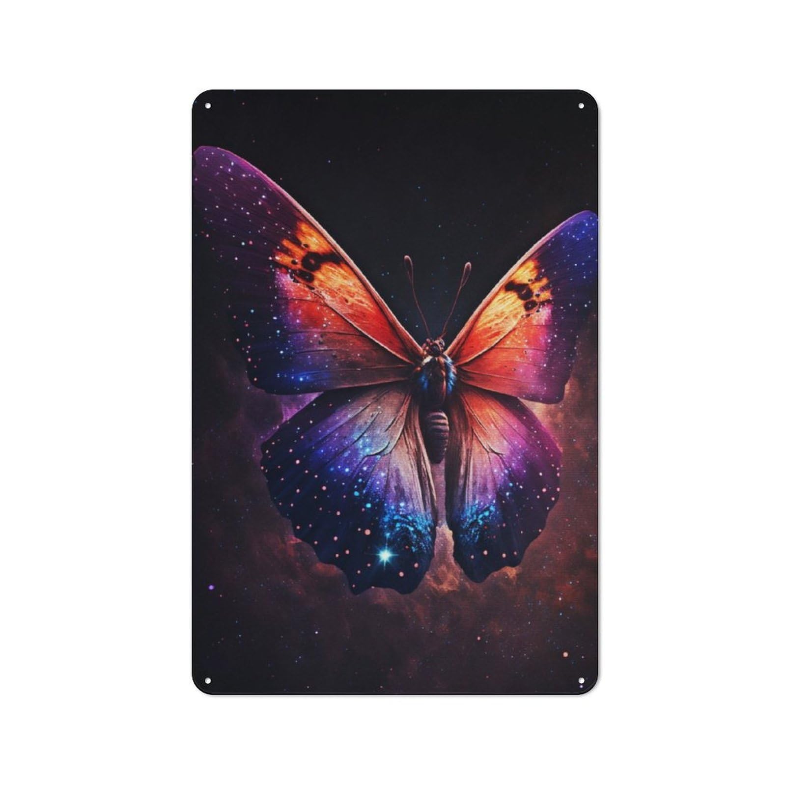 Junmoney Style-10 Retro Metal Wall Sign 30X20cm With Cosmic Butterfly Wall Art For Home Bar Wall, A Decorative Gift For A Newly Furnished Home Bar