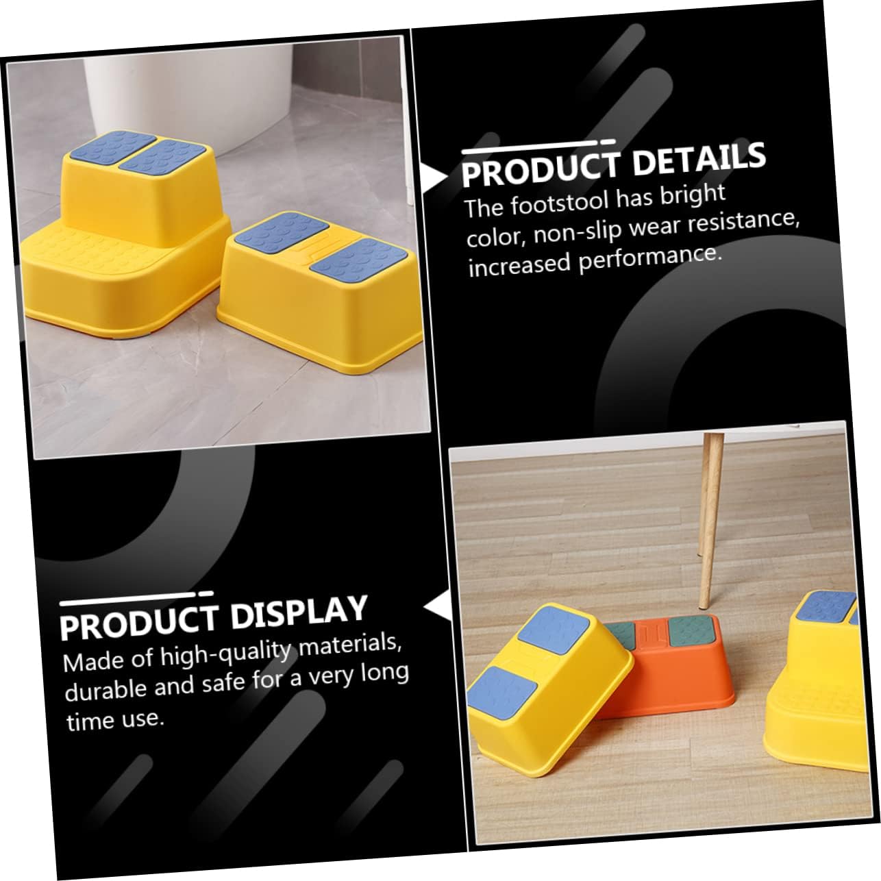 Stable Children's Footstool Non-Slip Step Stool for Boys and Girls Bathroom Steps