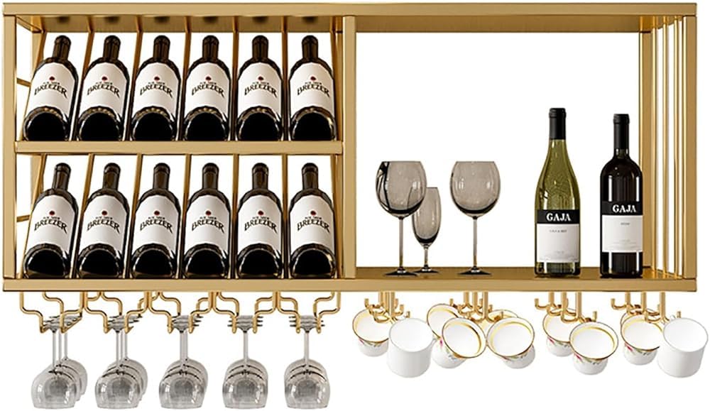 Rangement pour verres et bouteilles suspendu pour optimiser les petites cuisines