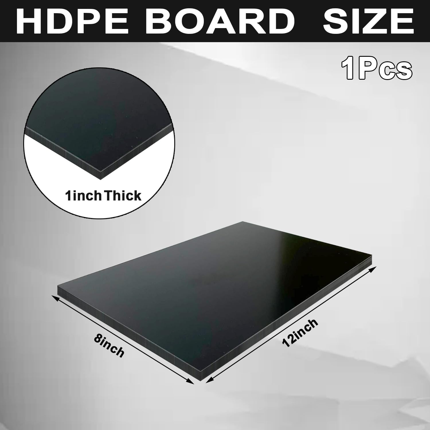 HDPE Plastic Sheet - 1" Thick, Black - Durable & Versatile -2